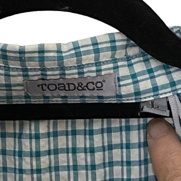 Toad&Co Wm’s Sz Lrg Green White Gingham Debug UPF Lightweight Woven Tunic Shirt - Picture 4 of 5